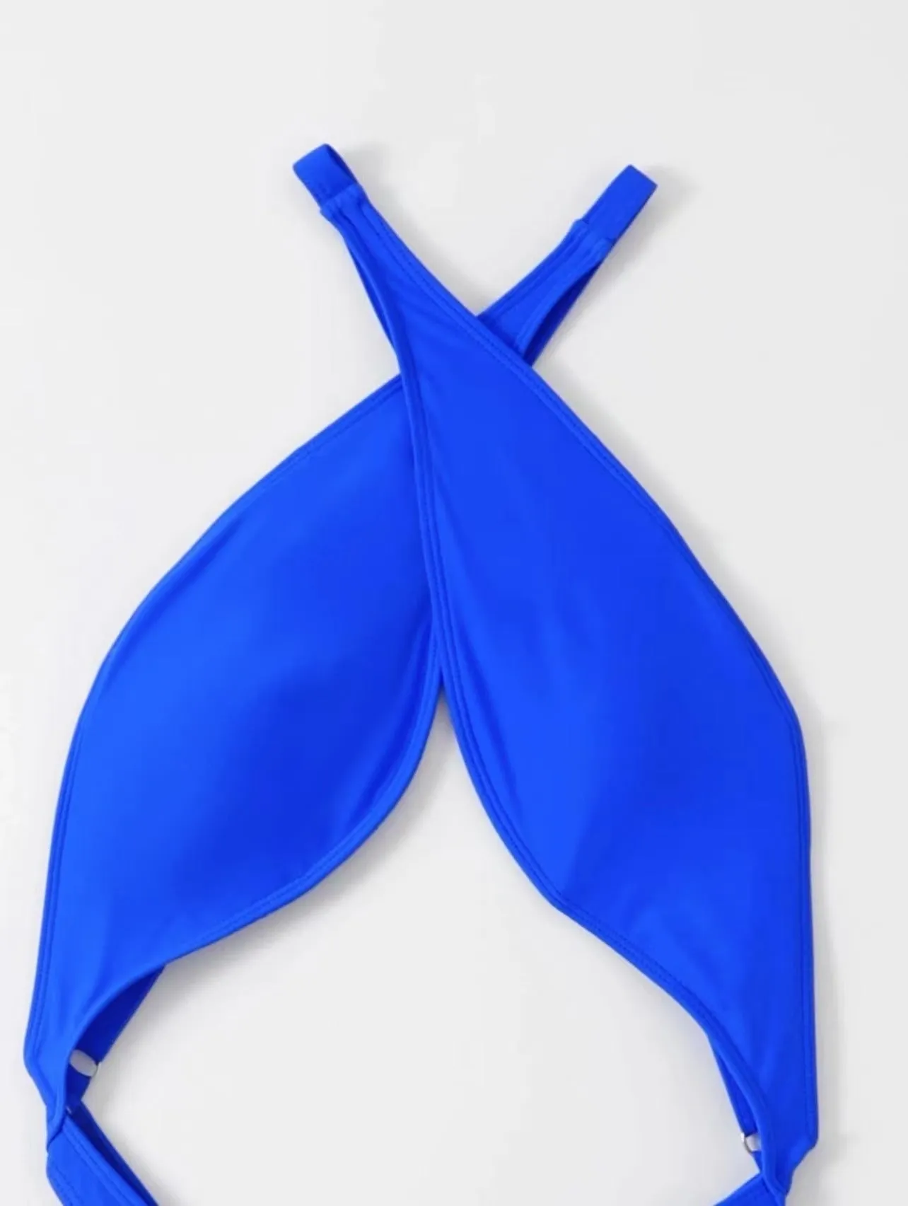 Solid blue or black women's one-piece swimsuit bikini on a mannequin.