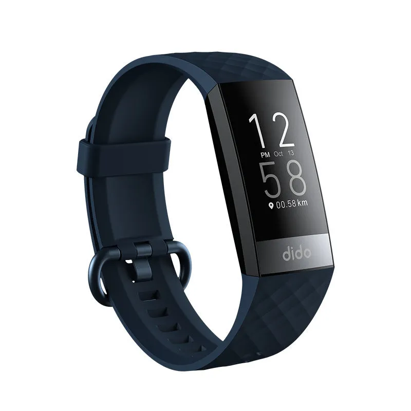 Y6 Black smart bracelet with touchscreen displaying heart rate and blood pressure readings