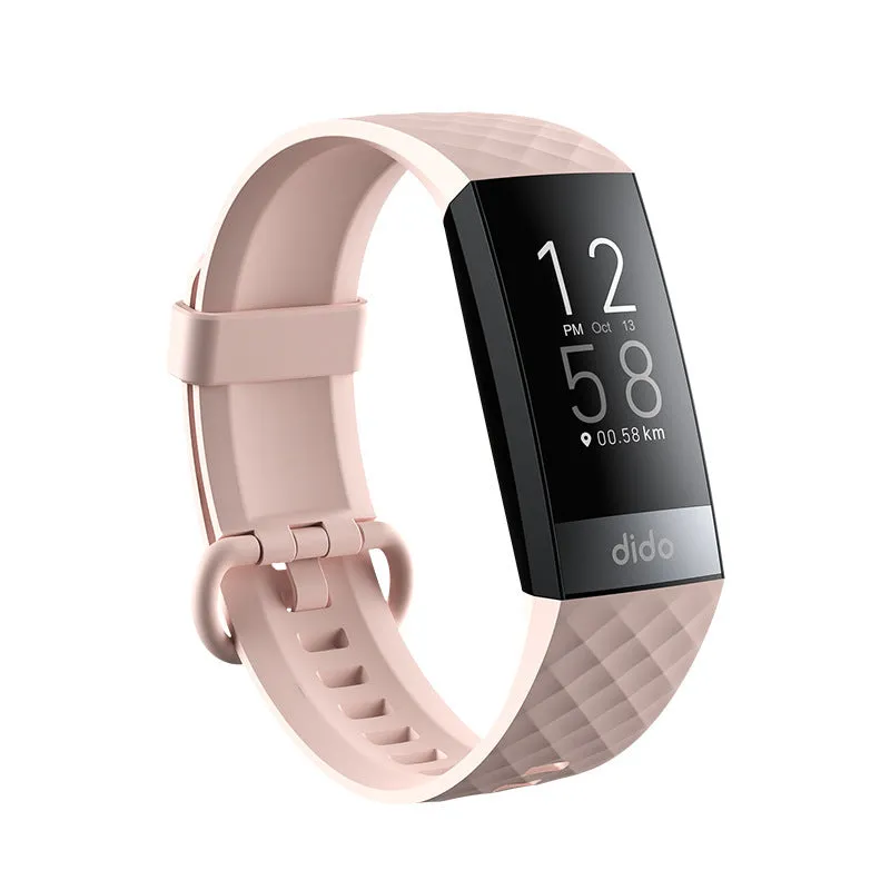 Y6 Black smart bracelet with touchscreen displaying heart rate and blood pressure readings