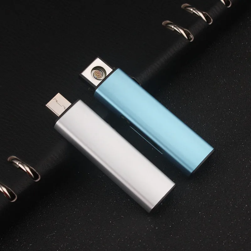 Set of 20 metal rechargeable cigarette lighters with windproof function in random colours