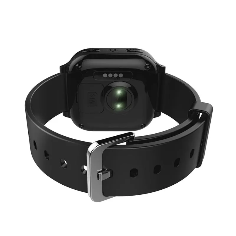 Black Aiqiangua S3 smartwatch for elderly GPS tracking on a wrist.