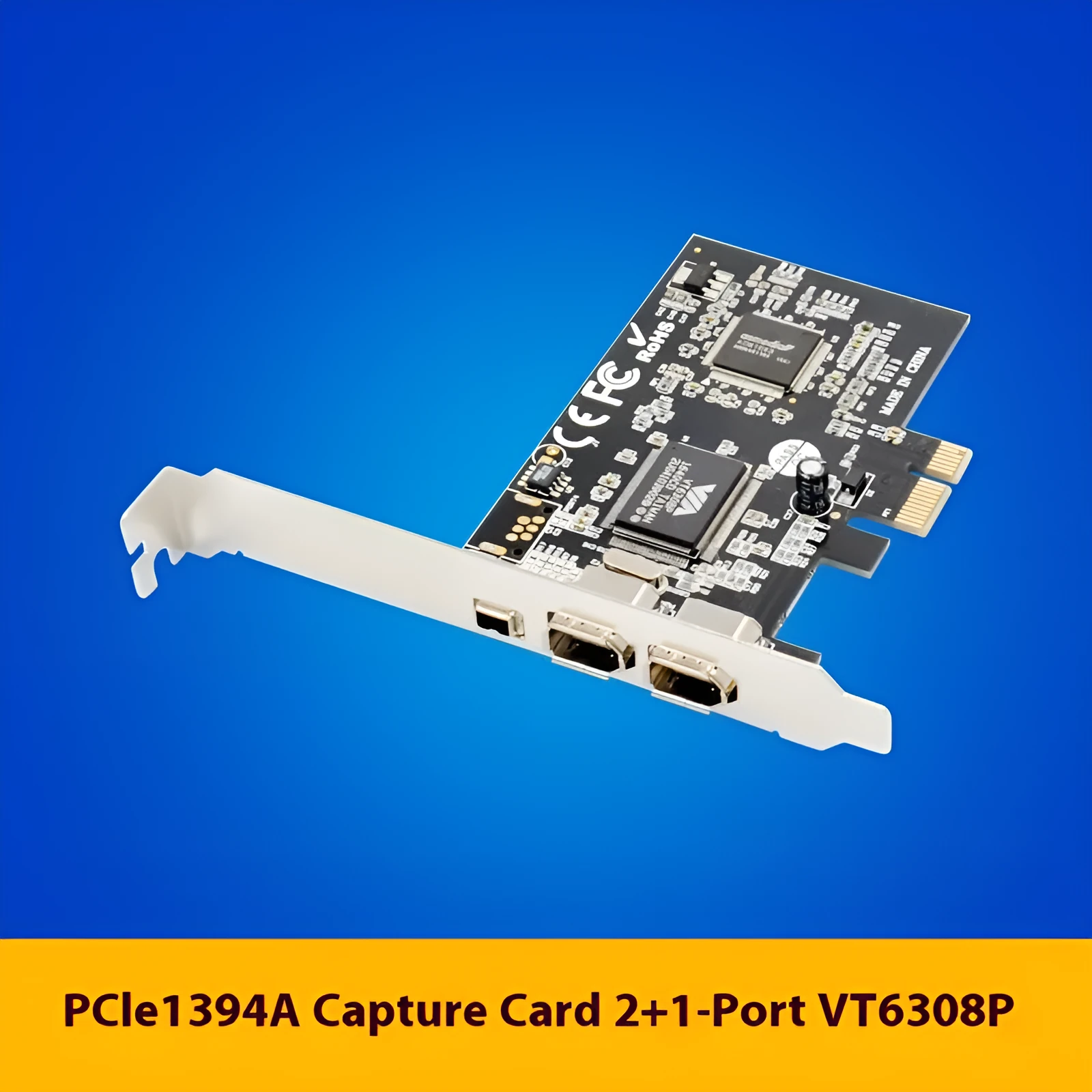 SUNWEIT ST21 PCIe X1 FireWire card with VT6308P chipset and 2+1 IEEE 1394a ports