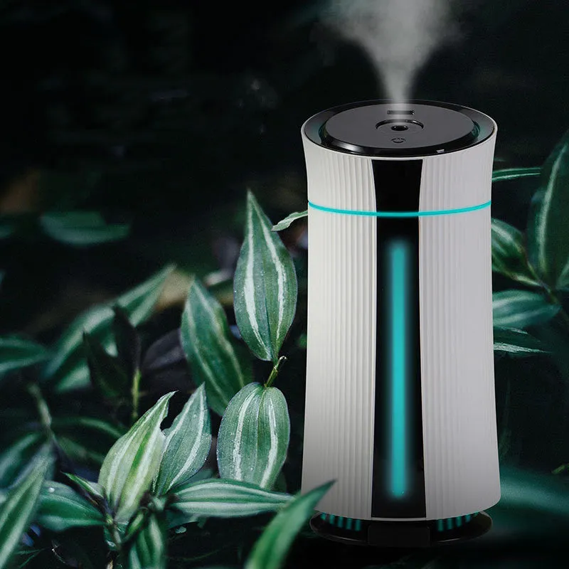 White cylindrical household USB humidifier with single fog outlet, quiet operation 36dB or less