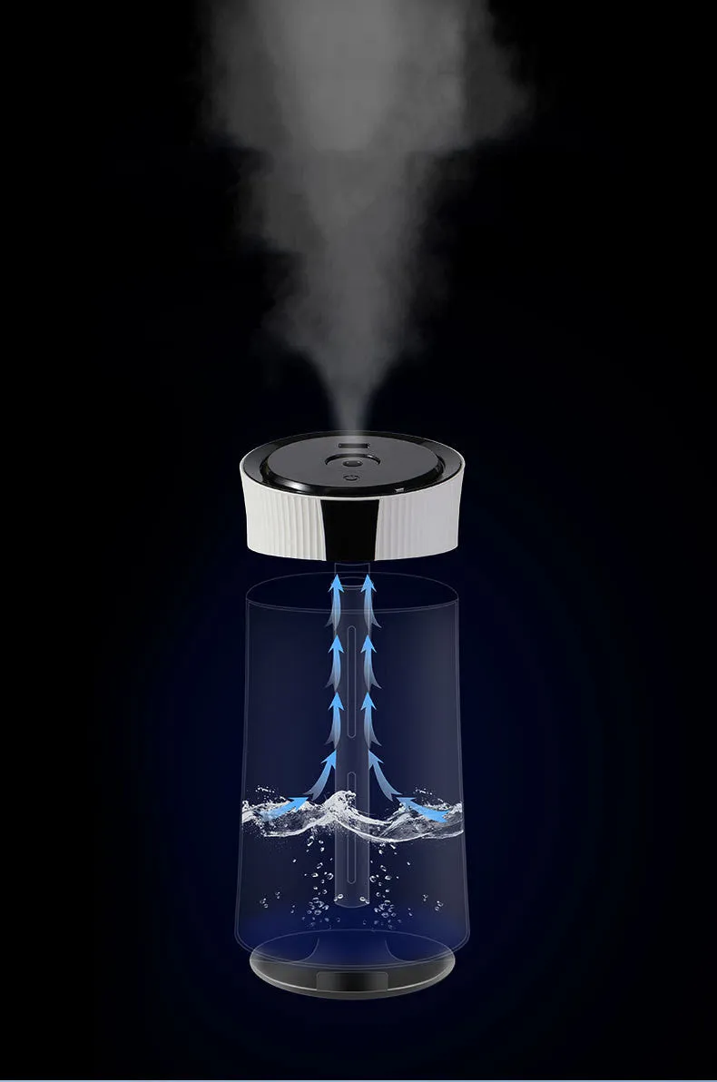 White cylindrical household USB humidifier with single fog outlet, quiet operation 36dB or less