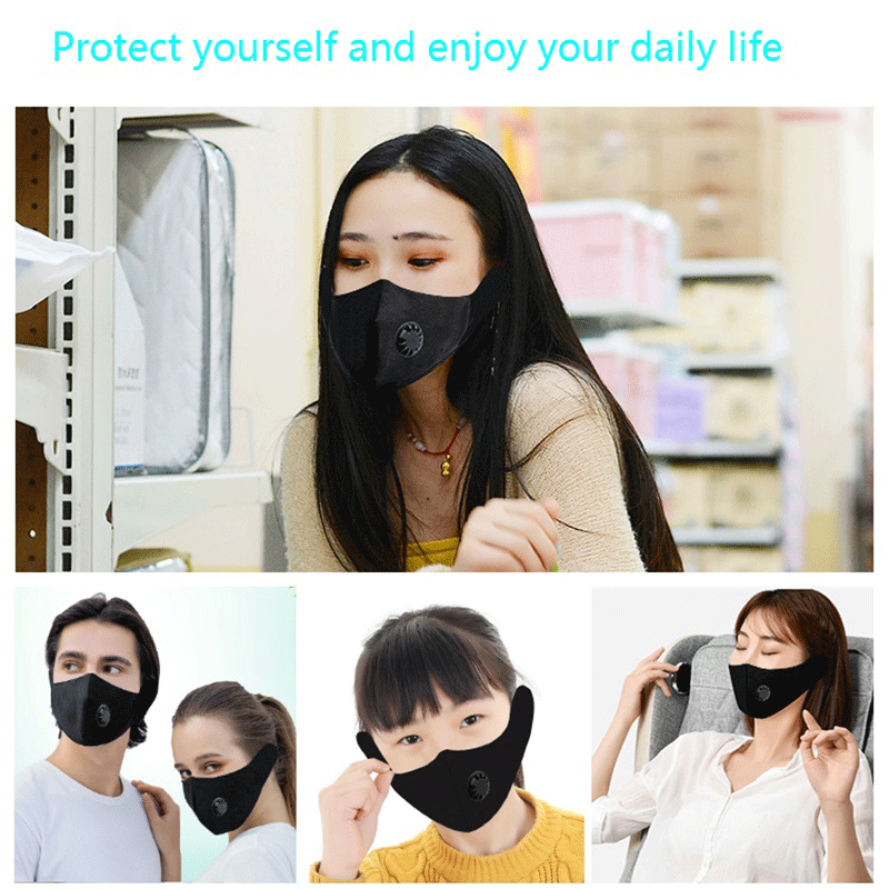 Wireless Bluetooth mask earphone in black, dustproof removable design with stereo sound