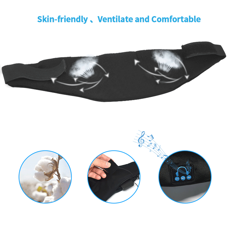 Wireless Bluetooth mask earphone in black, dustproof removable design with stereo sound