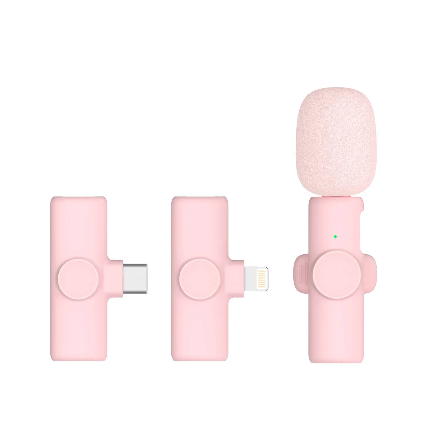 2.4g wireless microphone live sound card with receiver, shown in available colours: black, pink, red, white, yellow.