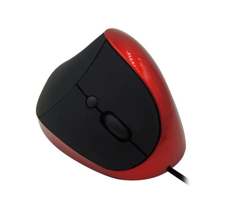 Wired vertical ergonomic computer mouse with six buttons in various colour options