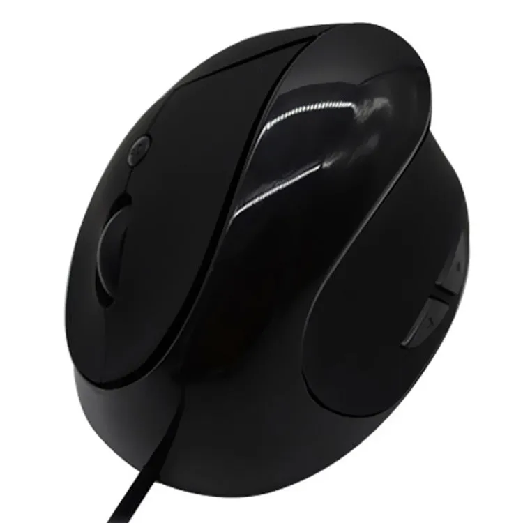 Wired vertical ergonomic computer mouse with six buttons in various colour options