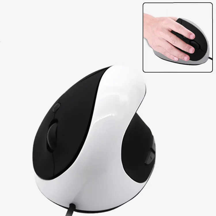 Wired vertical ergonomic computer mouse with six buttons in various colour options