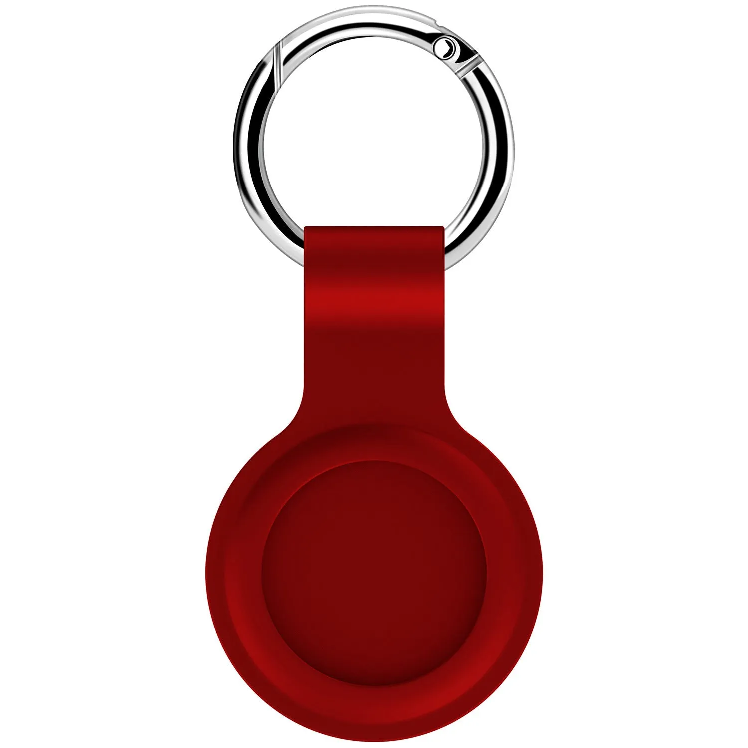 Silicone AirTag protective case with metal snap button in multiple colour options