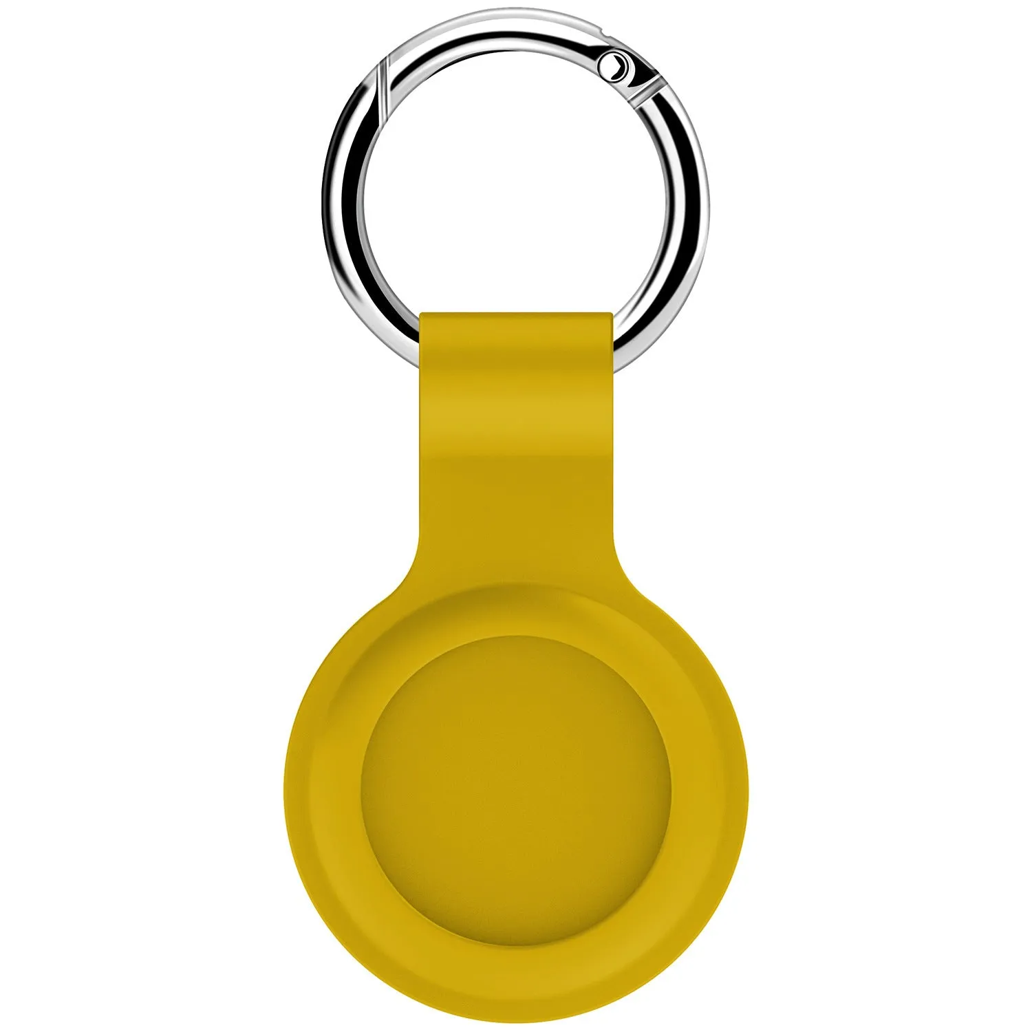 Silicone AirTag protective case with metal snap button in multiple colour options