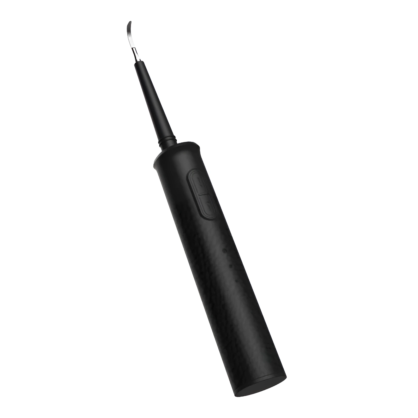 Household dental scaler kit with handle, three cleaning heads, storage tray, and USB charging cable.