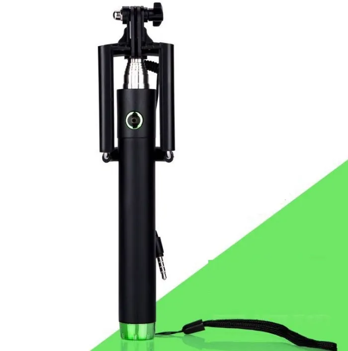 Telescopic aluminium alloy self-timer fishing rod with line control mechanism in multiple colour options.