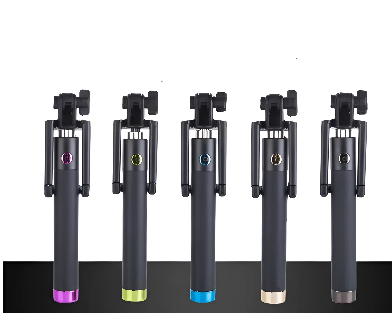 Telescopic aluminium alloy self-timer fishing rod with line control mechanism in multiple colour options.