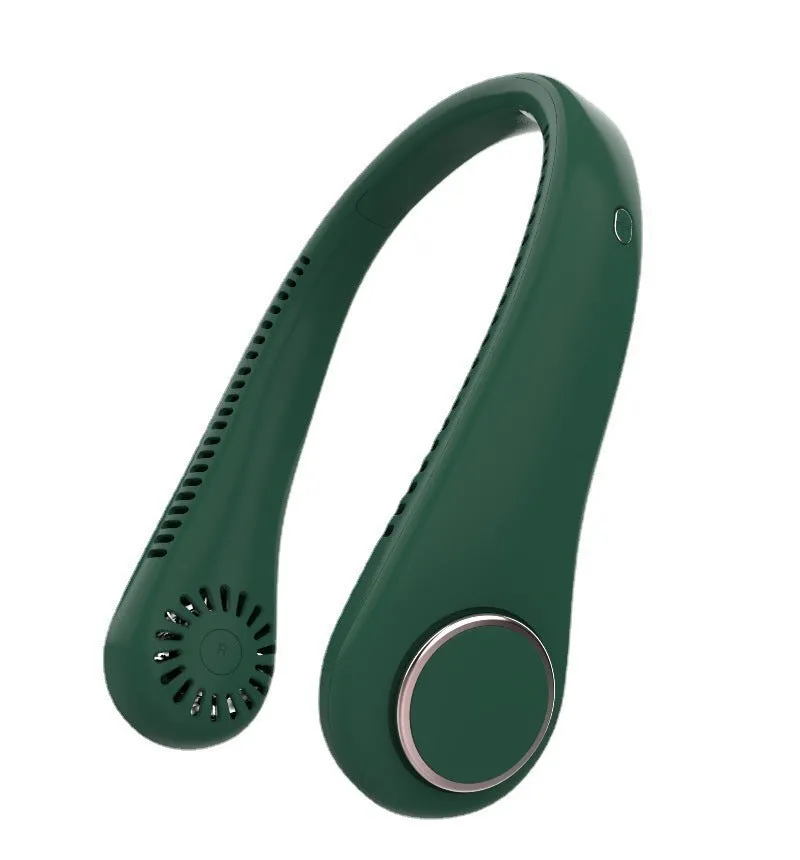 USB rechargeable neck hanging fan in modern Chinese style design with brushless motor
