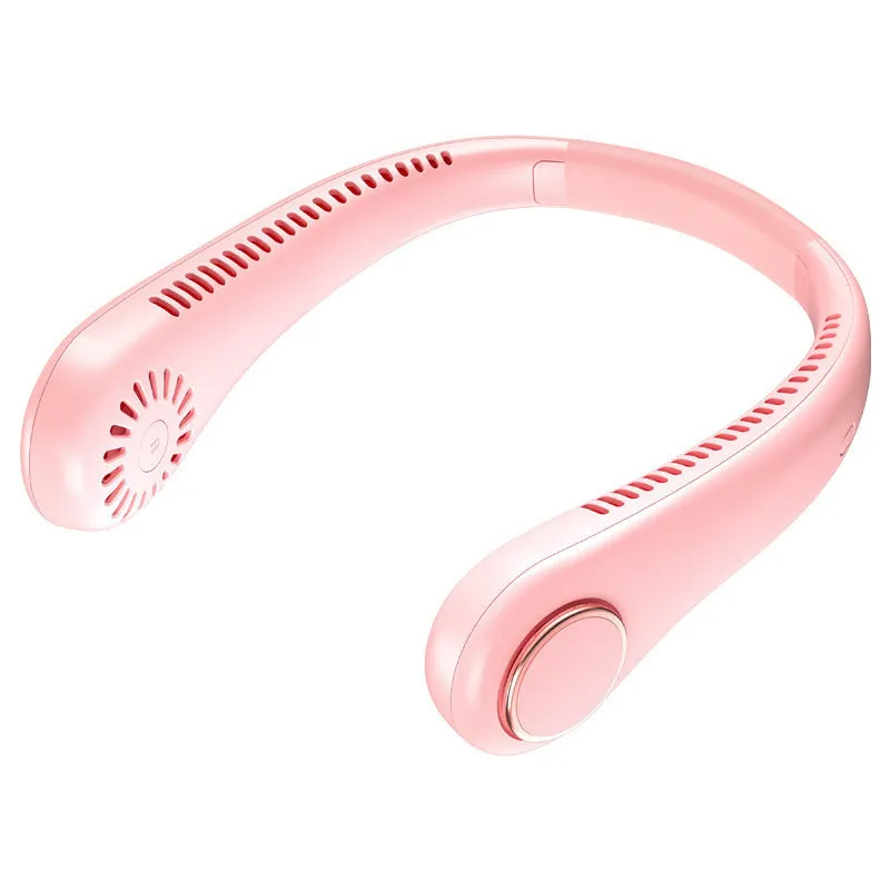 USB rechargeable neck hanging fan in modern Chinese style design with brushless motor