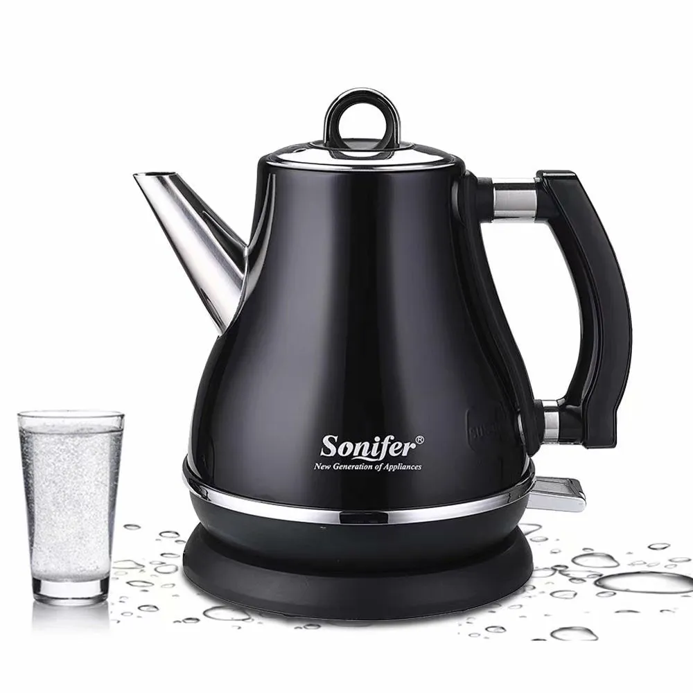 Son-mother ceramic teapot set with stainless steel construction in retro literary design
