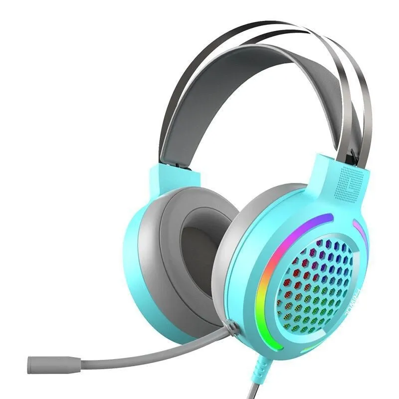 M12 USB gaming headset with RGB lighting on ear cups, shown in black colour