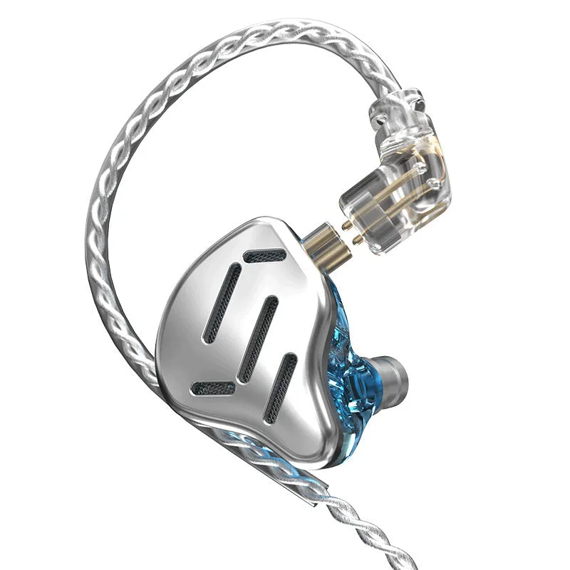 KZ ZAX in-ear headphones in black or silver blue with 3.5mm L-bend plug