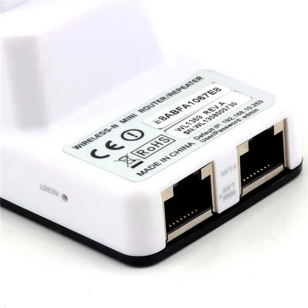 300Mbps Wireless-N Mini Router WiFi repeater extender with compact travel design
