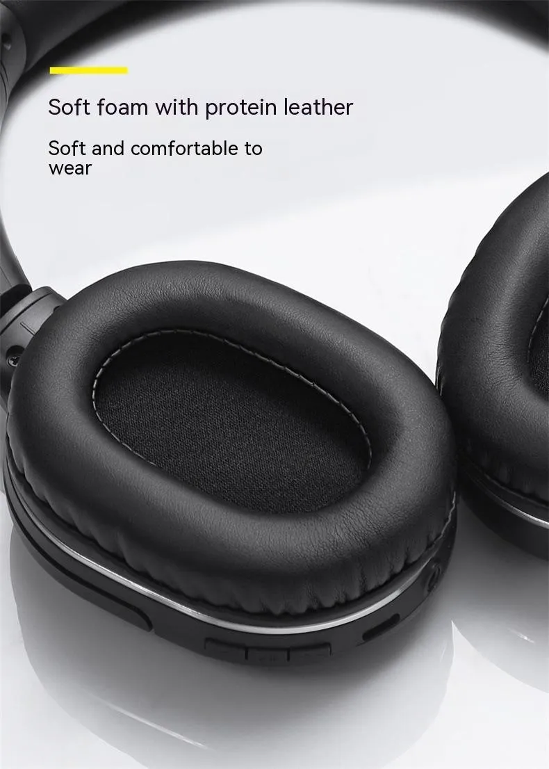 Black and white wireless Bluetooth sports headset with head-mounted design showing ear cups and headband