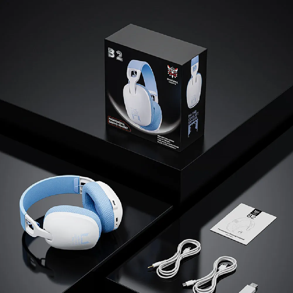 Wireless gaming headphones with over-ear design in black and white colour options