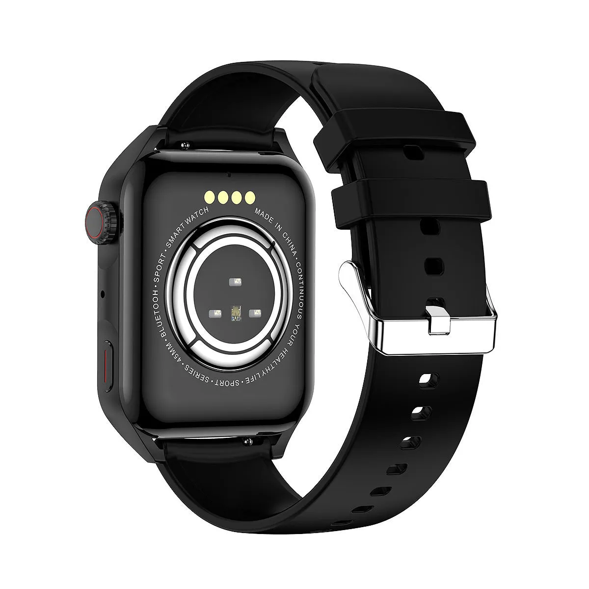 Pink AMOLED NFC smart watch on a silicone strap, showing a colourful watch face on its 1.8-inch screen.