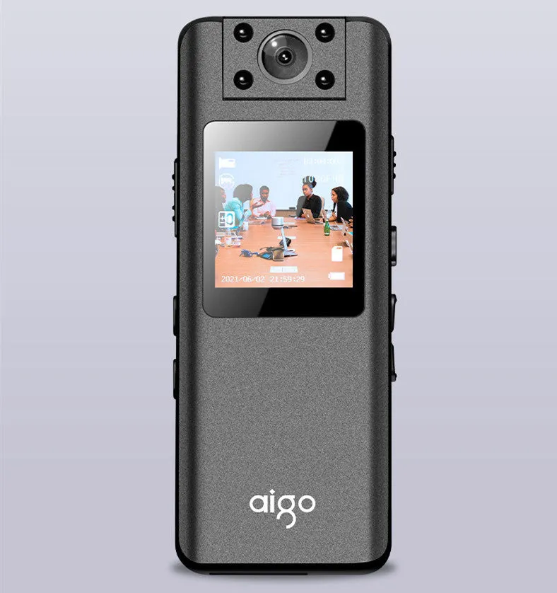 DSJ-S11 black body worn camera showing front lens, side buttons, and magnetic back clip.