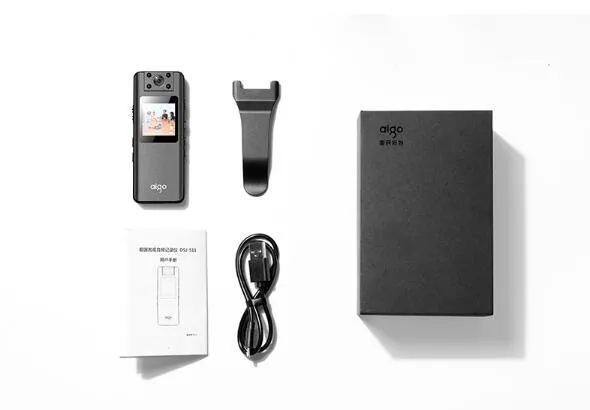 DSJ-S11 black body worn camera showing front lens, side buttons, and magnetic back clip.