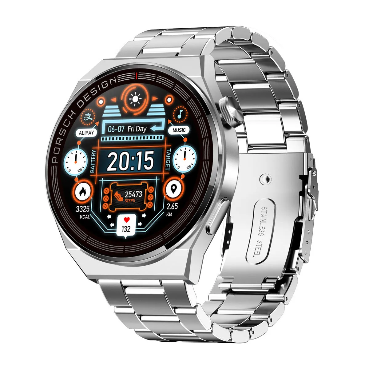 46mm smartwatch with offline payment and Bluetooth calling on wrist with multiple strap options