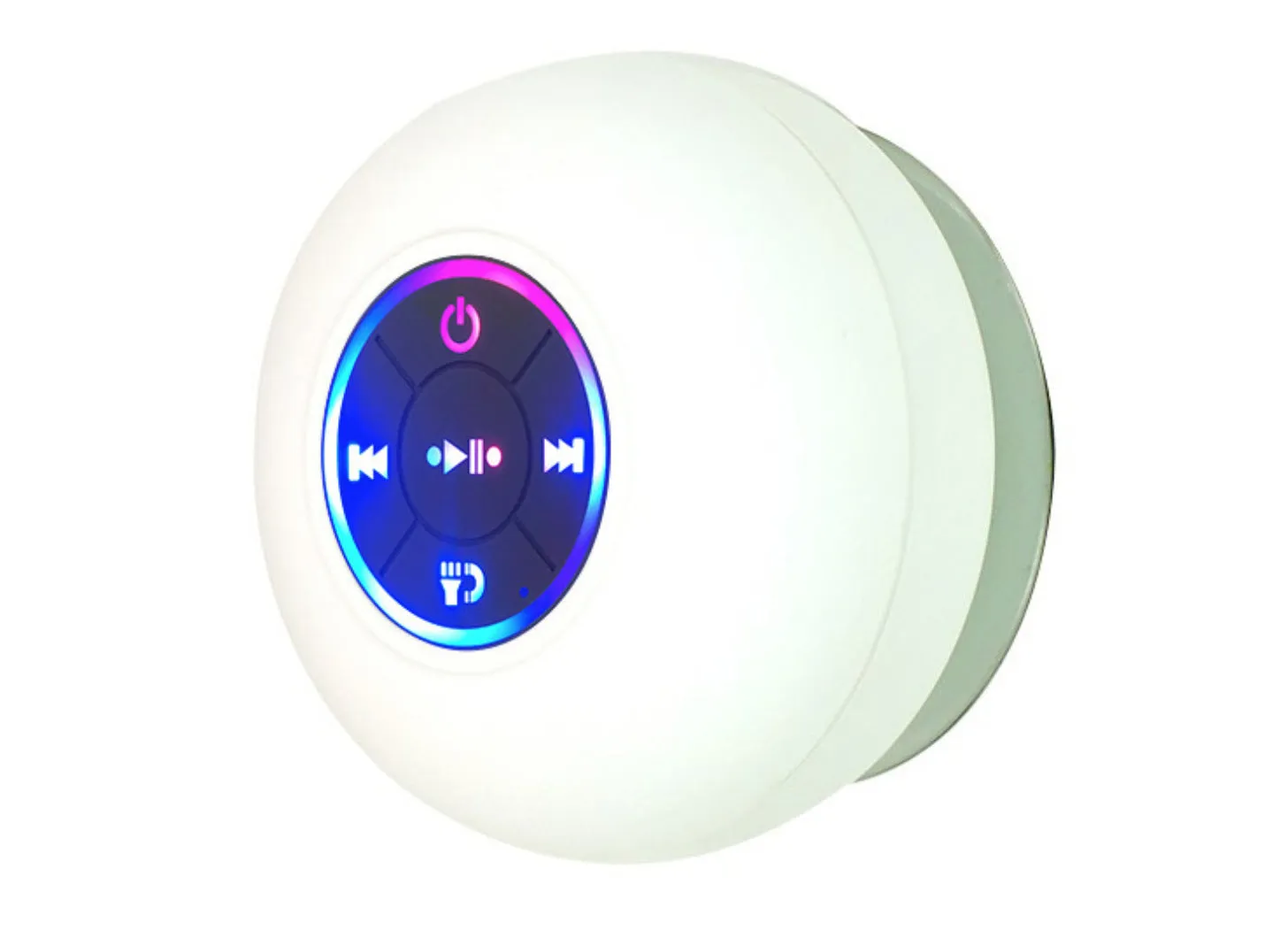 BTS07 waterproof Bluetooth speaker with large suction cup and RGB lights in six colour options