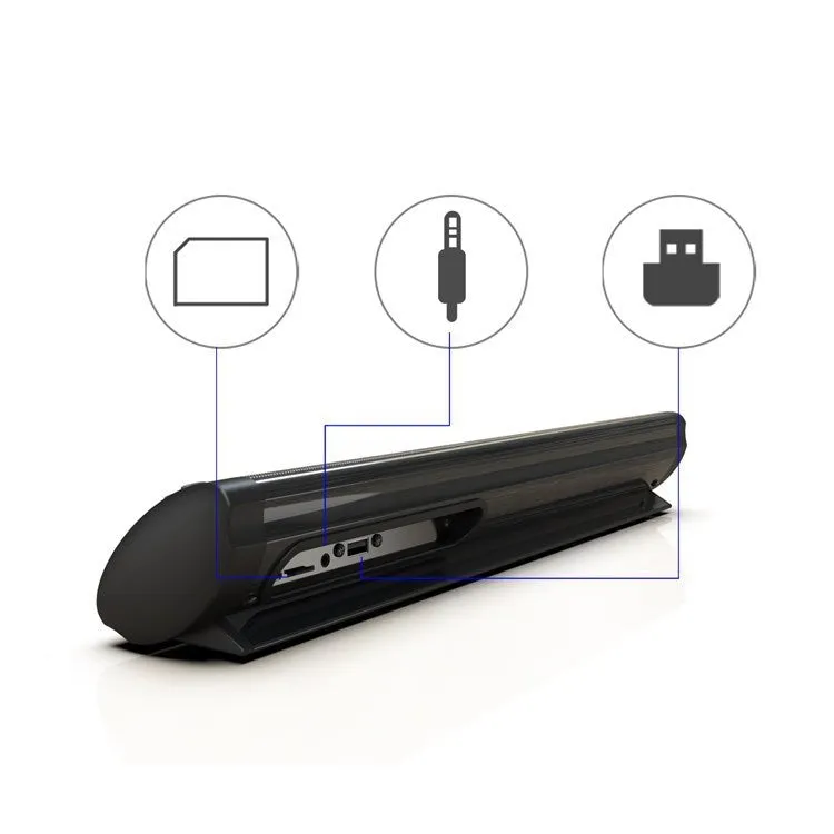BS-41A black wall-mounted plastic Bluetooth speaker with remote control on a white wall.