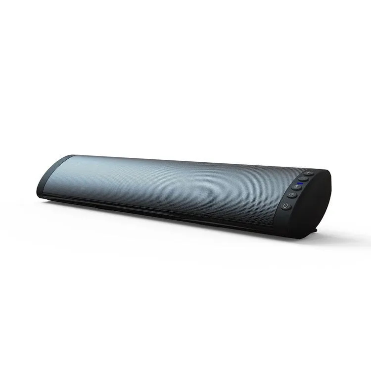 BS-41A black wall-mounted plastic Bluetooth speaker with remote control on a white wall.