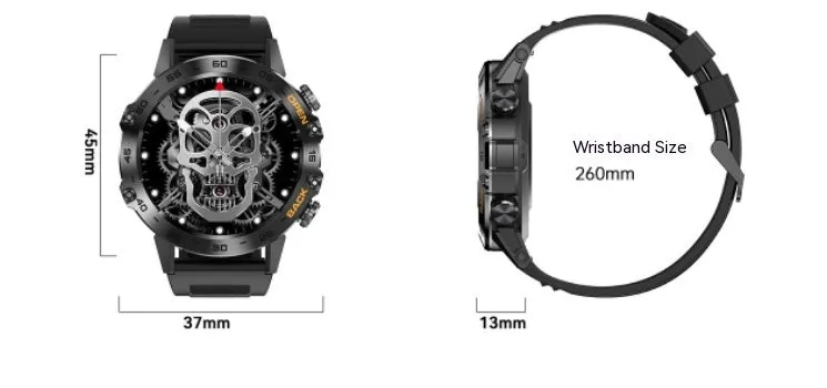 Bluetooth calling smart watch with IPS touch screen showing health monitoring display