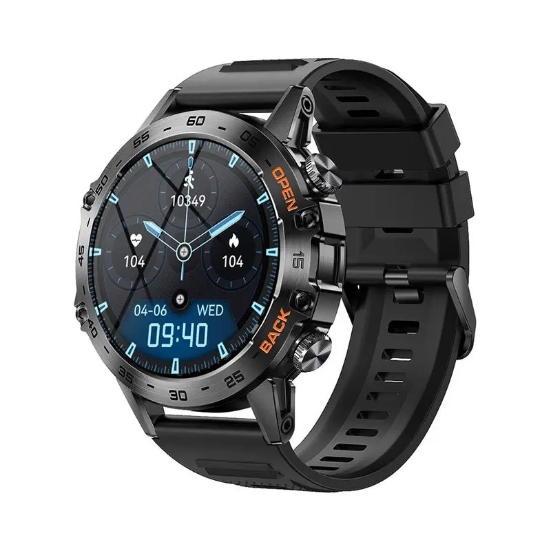 Bluetooth calling smart watch with IPS touch screen showing health monitoring display