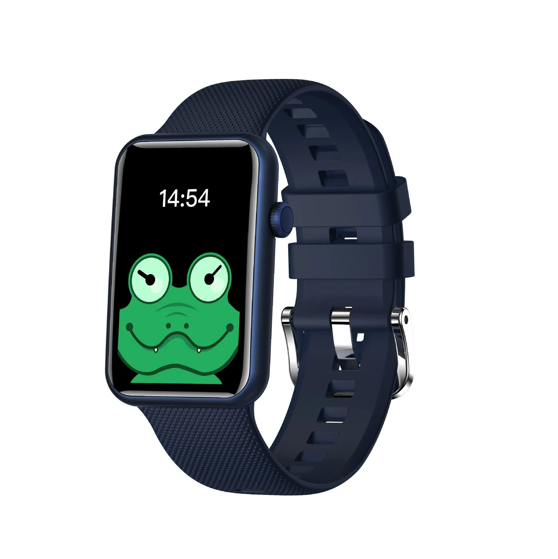 Aluminium smart watch with colour screen showing body temperature reading on wrist