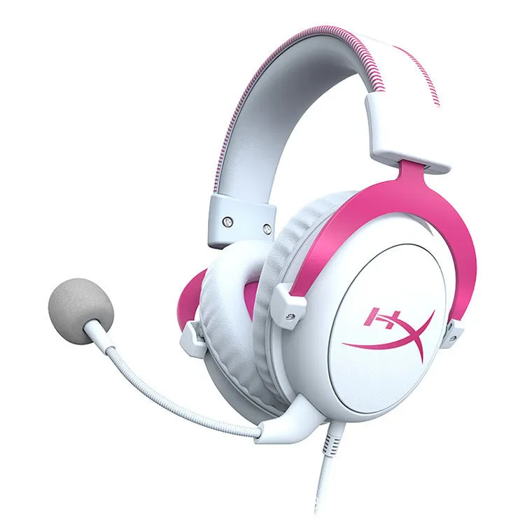 Wired gaming headset with head-mounted design and detachable microphone in Hurricane 2 colour options