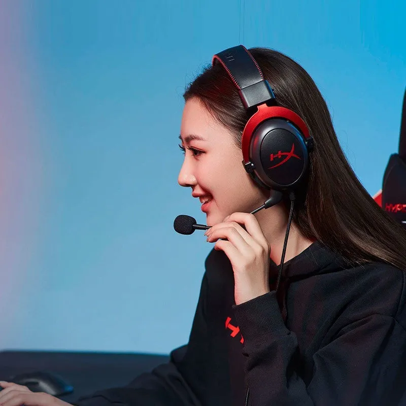 Wired gaming headset with head-mounted design and detachable microphone in Hurricane 2 colour options