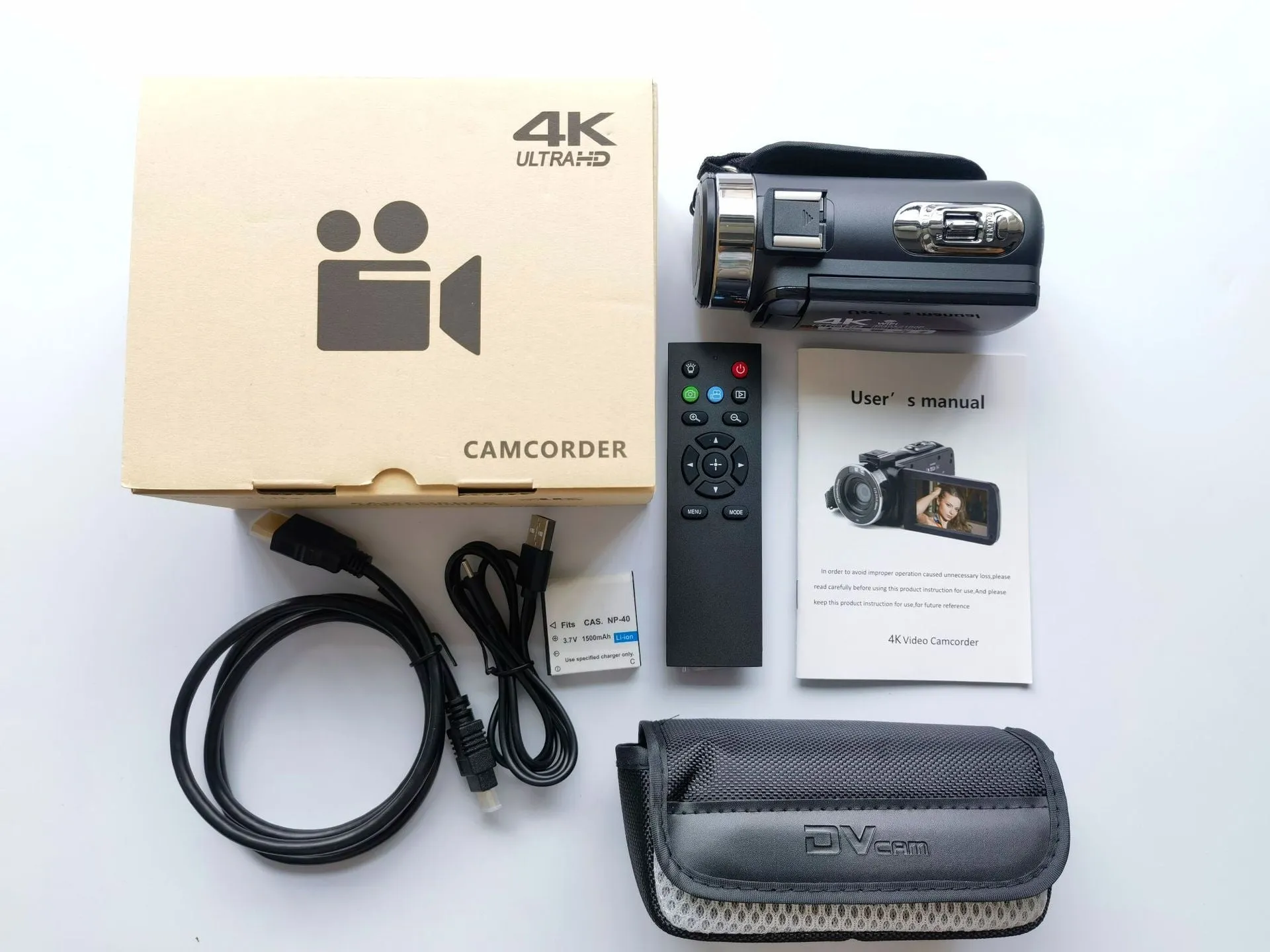 Black digital night vision camera with 3 inch LCD screen and 37mm lens mount