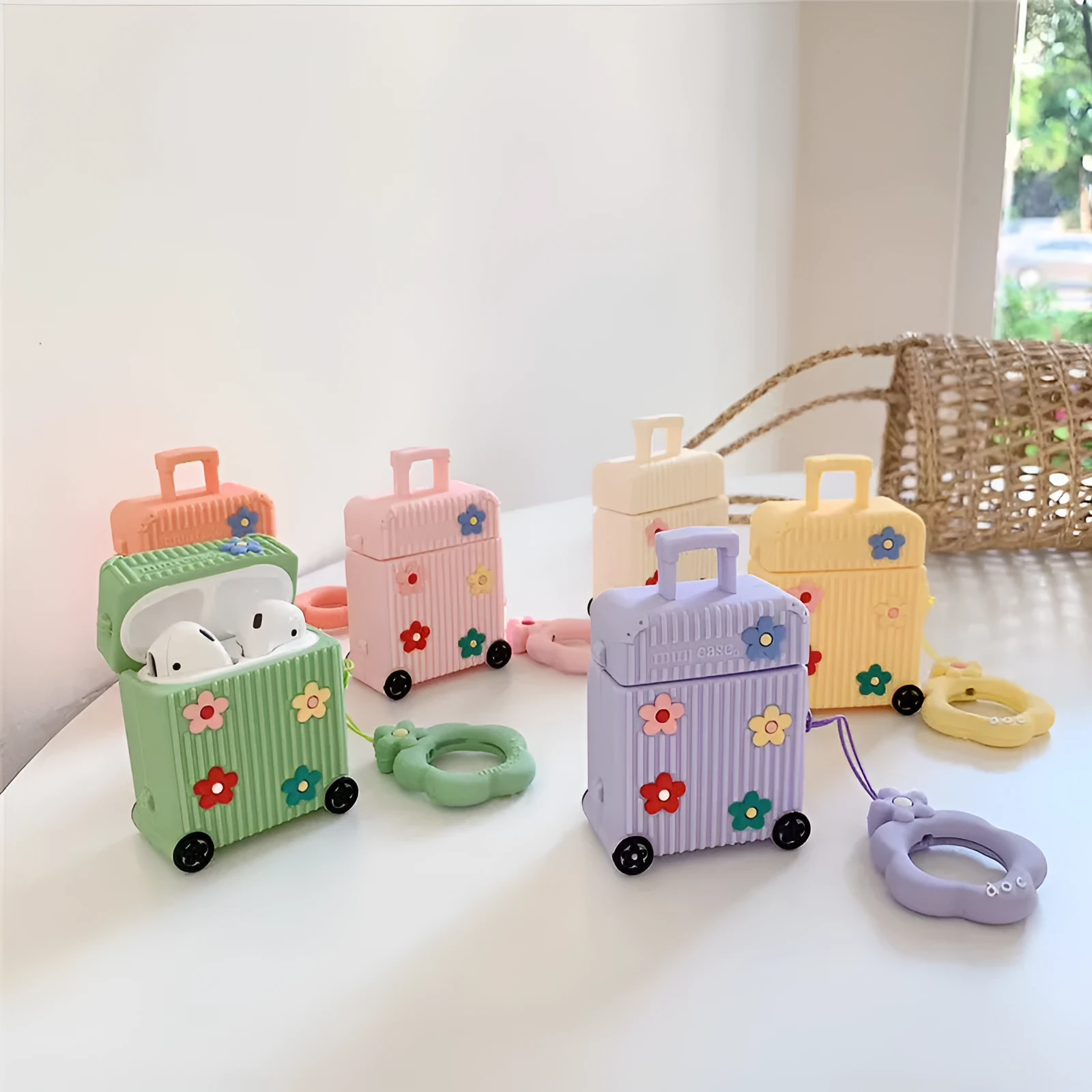 Flip-type silicone protective cover for Apple AirPods 1st and 2nd generation charging cases
