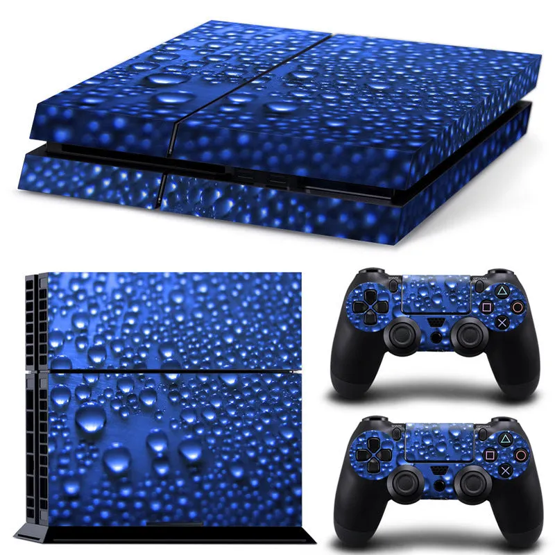 Thin 0.001mm PVC protective film skin with HD print for Sony PS4 console.