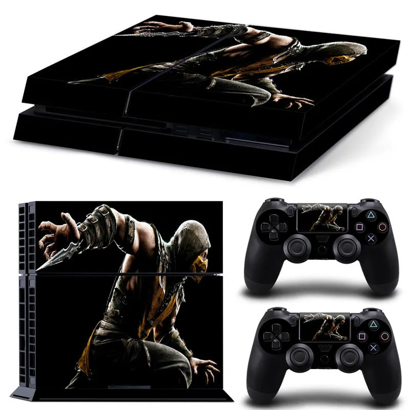 Thin 0.001mm PVC protective film skin with HD print for Sony PS4 console.