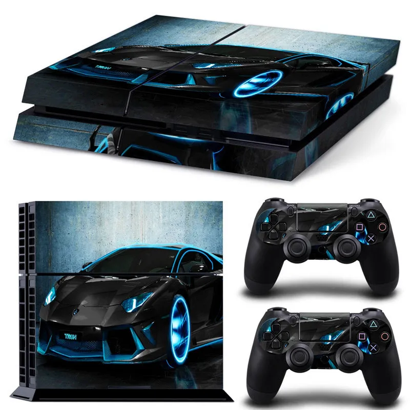 Thin 0.001mm PVC protective film skin with HD print for Sony PS4 console.