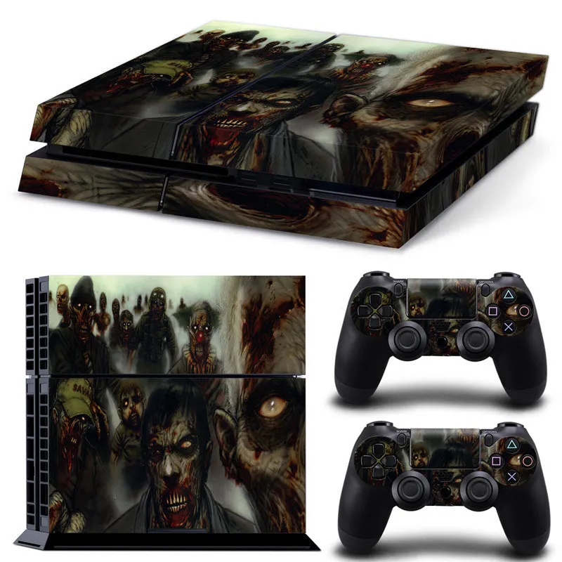 Thin 0.001mm PVC protective film skin with HD print for Sony PS4 console.