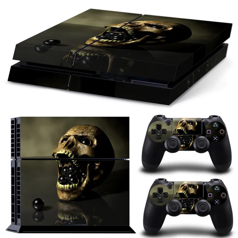 Thin 0.001mm PVC protective film skin with HD print for Sony PS4 console.