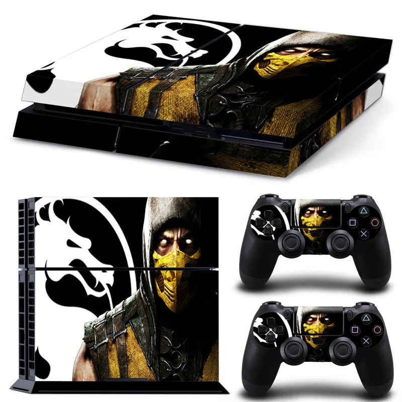 Thin 0.001mm PVC protective film skin with HD print for Sony PS4 console.