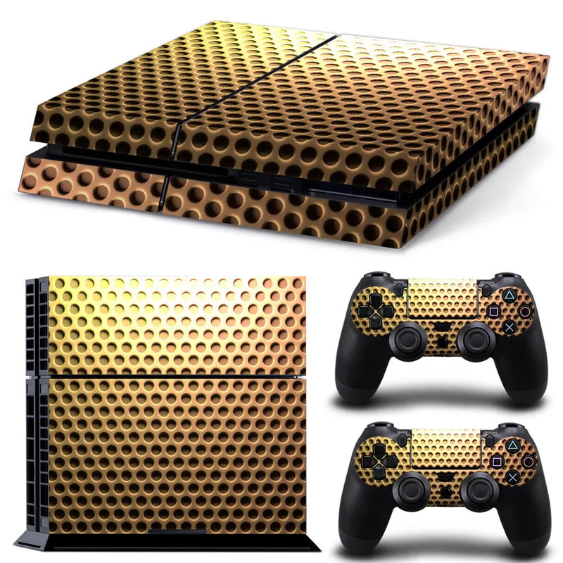 Thin 0.001mm PVC protective film skin with HD print for Sony PS4 console.
