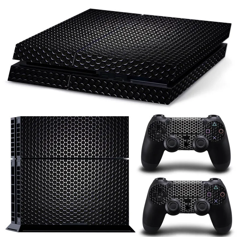 Thin 0.001mm PVC protective film skin with HD print for Sony PS4 console.