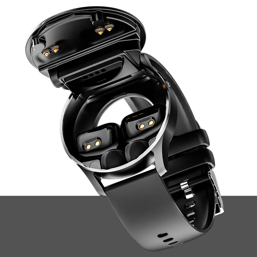 X7 smart Bluetooth headset watch with large touchscreen and TWS earbuds in black or silver.